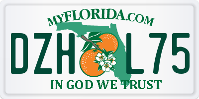 FL license plate DZHL75