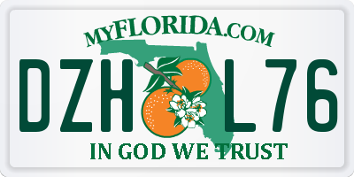 FL license plate DZHL76