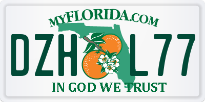 FL license plate DZHL77