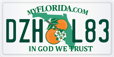 FL license plate DZHL83
