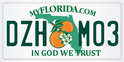 FL license plate DZHM03