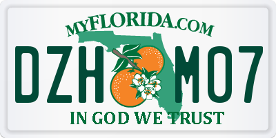 FL license plate DZHM07