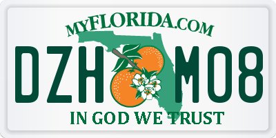 FL license plate DZHM08