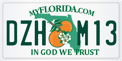 FL license plate DZHM13