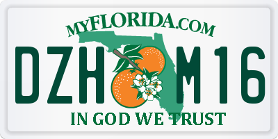 FL license plate DZHM16