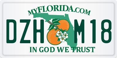 FL license plate DZHM18