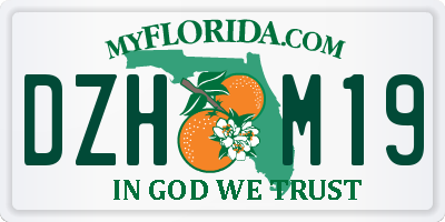 FL license plate DZHM19