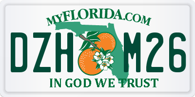 FL license plate DZHM26