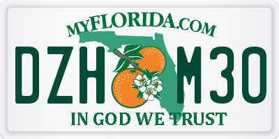 FL license plate DZHM30