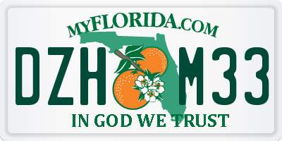 FL license plate DZHM33