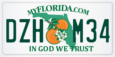 FL license plate DZHM34