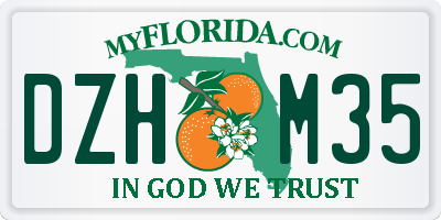 FL license plate DZHM35
