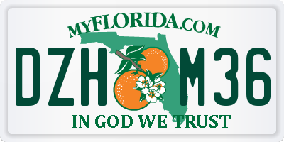 FL license plate DZHM36