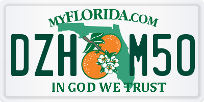 FL license plate DZHM50