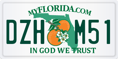 FL license plate DZHM51