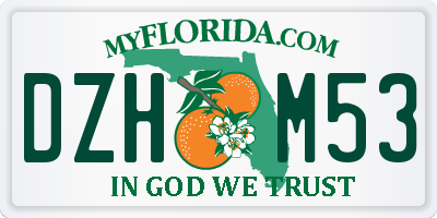 FL license plate DZHM53