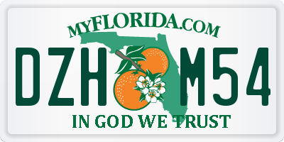 FL license plate DZHM54