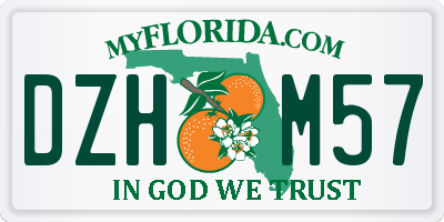 FL license plate DZHM57