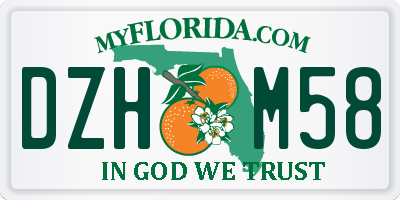 FL license plate DZHM58