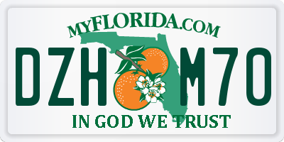 FL license plate DZHM70