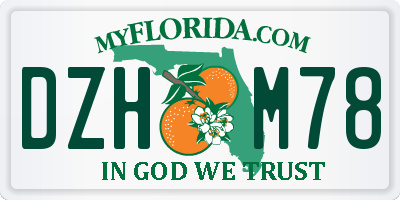 FL license plate DZHM78