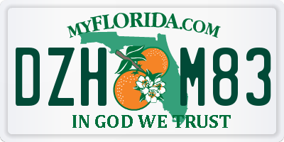 FL license plate DZHM83