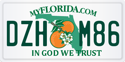 FL license plate DZHM86