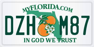 FL license plate DZHM87