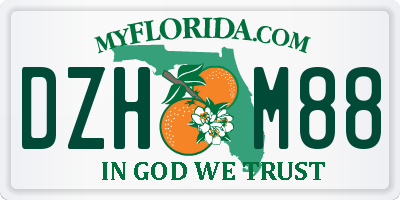 FL license plate DZHM88