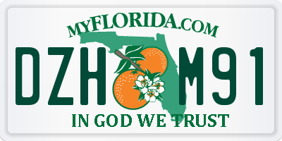 FL license plate DZHM91