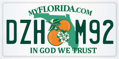 FL license plate DZHM92
