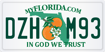 FL license plate DZHM93