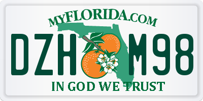 FL license plate DZHM98