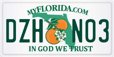 FL license plate DZHN03