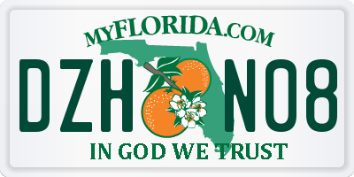 FL license plate DZHN08