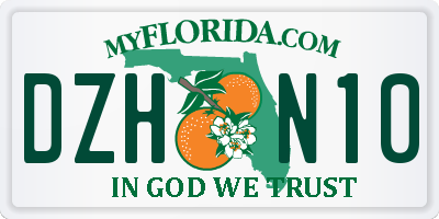 FL license plate DZHN10