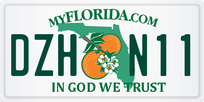 FL license plate DZHN11