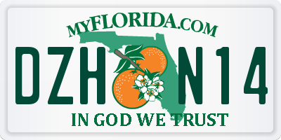 FL license plate DZHN14