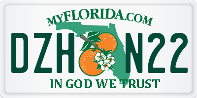 FL license plate DZHN22