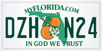 FL license plate DZHN24
