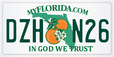 FL license plate DZHN26