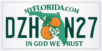 FL license plate DZHN27