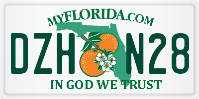 FL license plate DZHN28