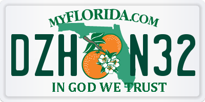 FL license plate DZHN32