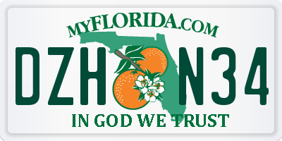 FL license plate DZHN34