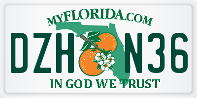 FL license plate DZHN36