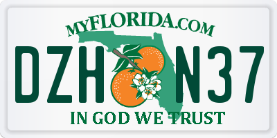 FL license plate DZHN37