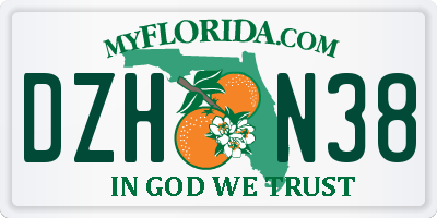 FL license plate DZHN38