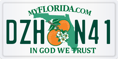 FL license plate DZHN41