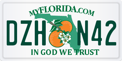 FL license plate DZHN42